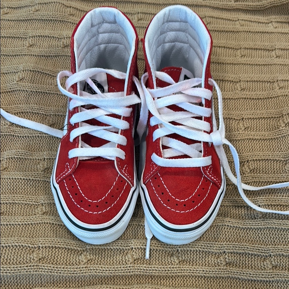 Vans Red Kids High-Top Sneakers - Sz 12